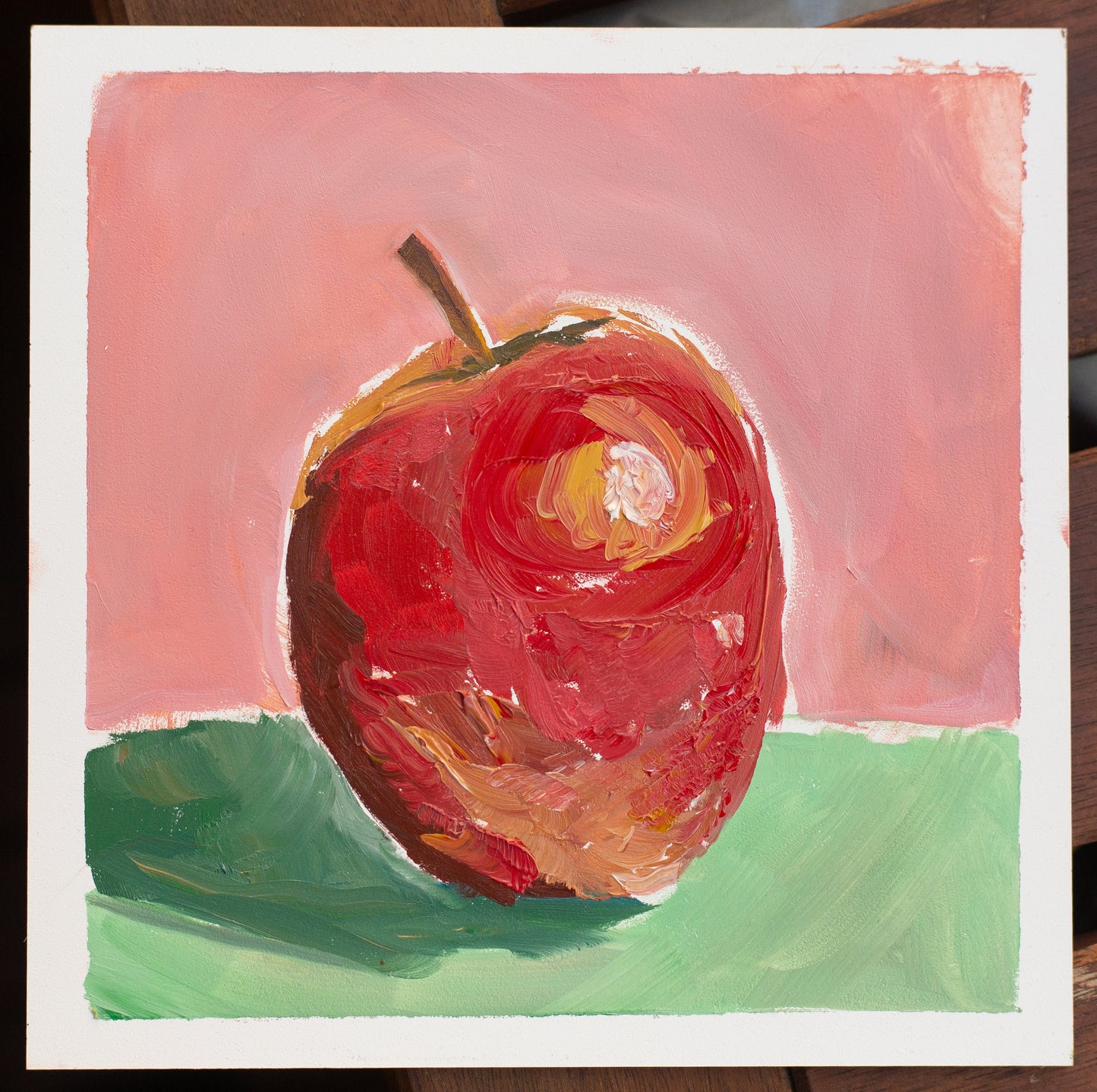 Apple, 15 by 15 cm, Oil on Panel